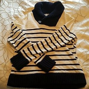 J.Crew navy striped cowl neck rugby shirt XS